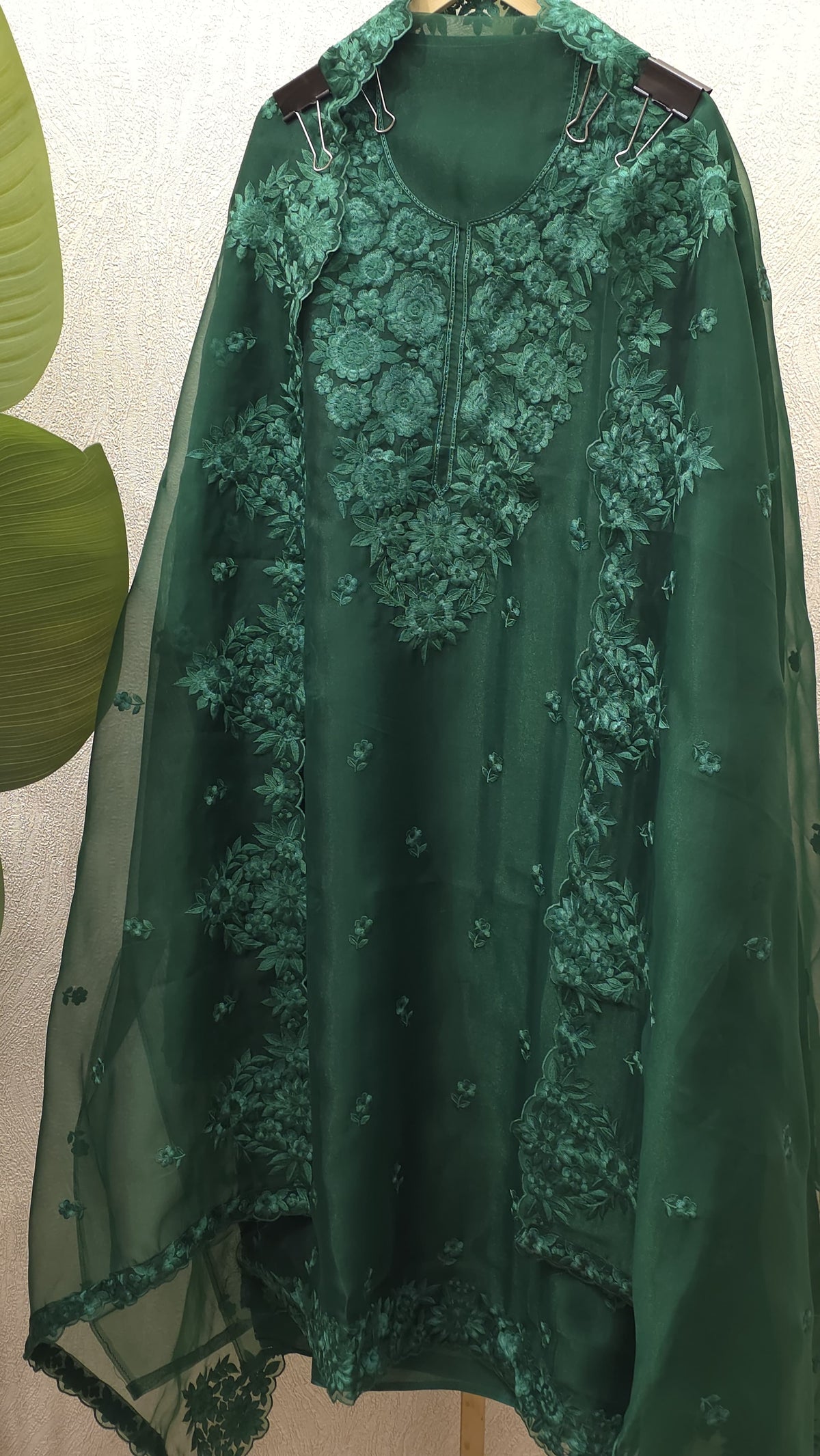Organza Tissue Thread Embroidered Suit