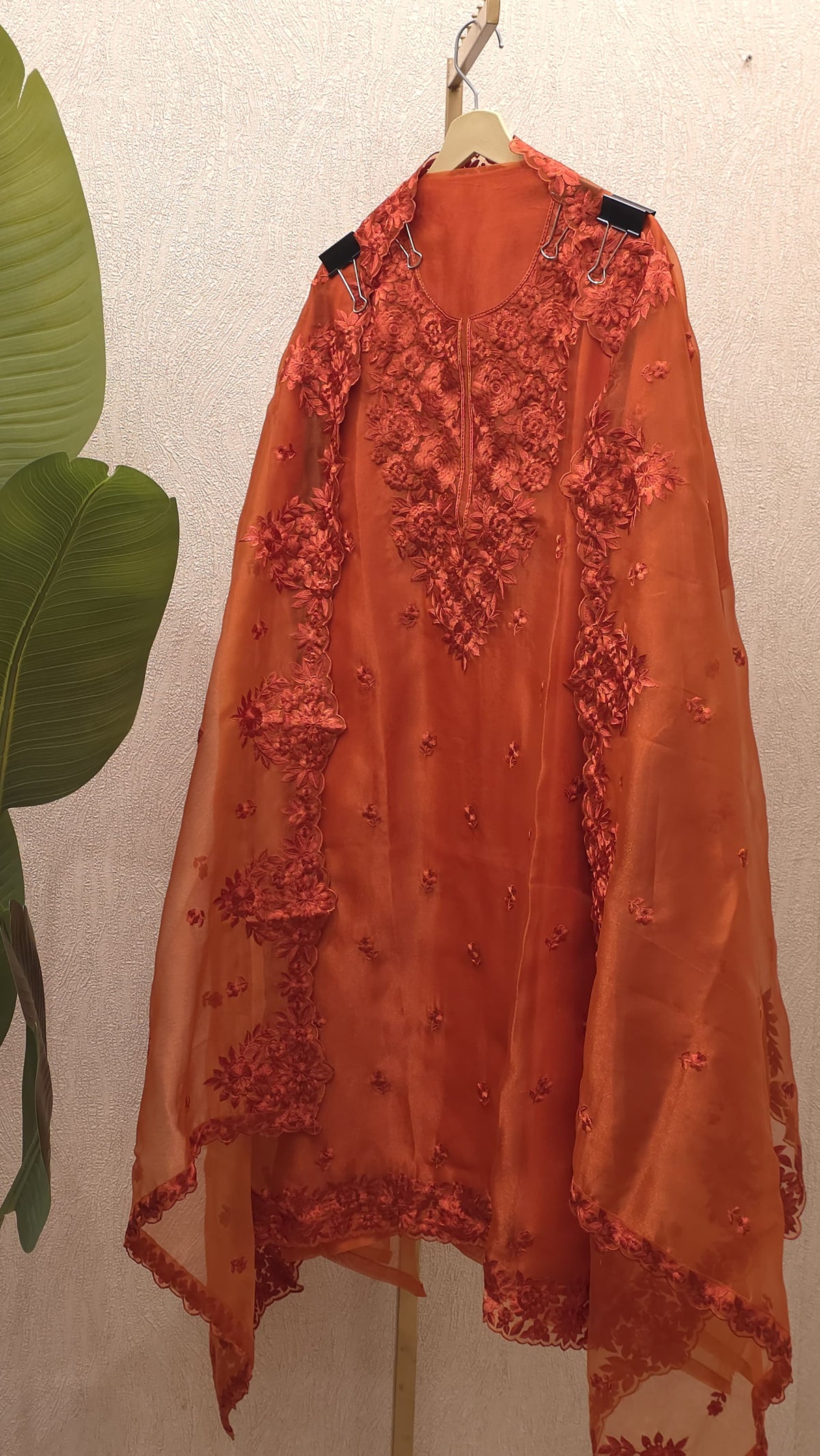 Organza Tissue Thread Embroidered Suit