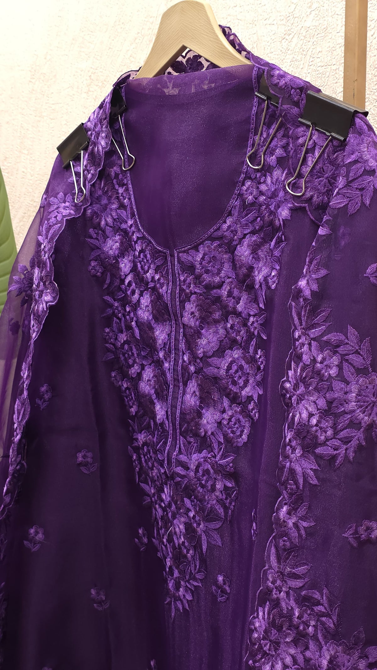 Organza Tissue Thread Embroidered Suit