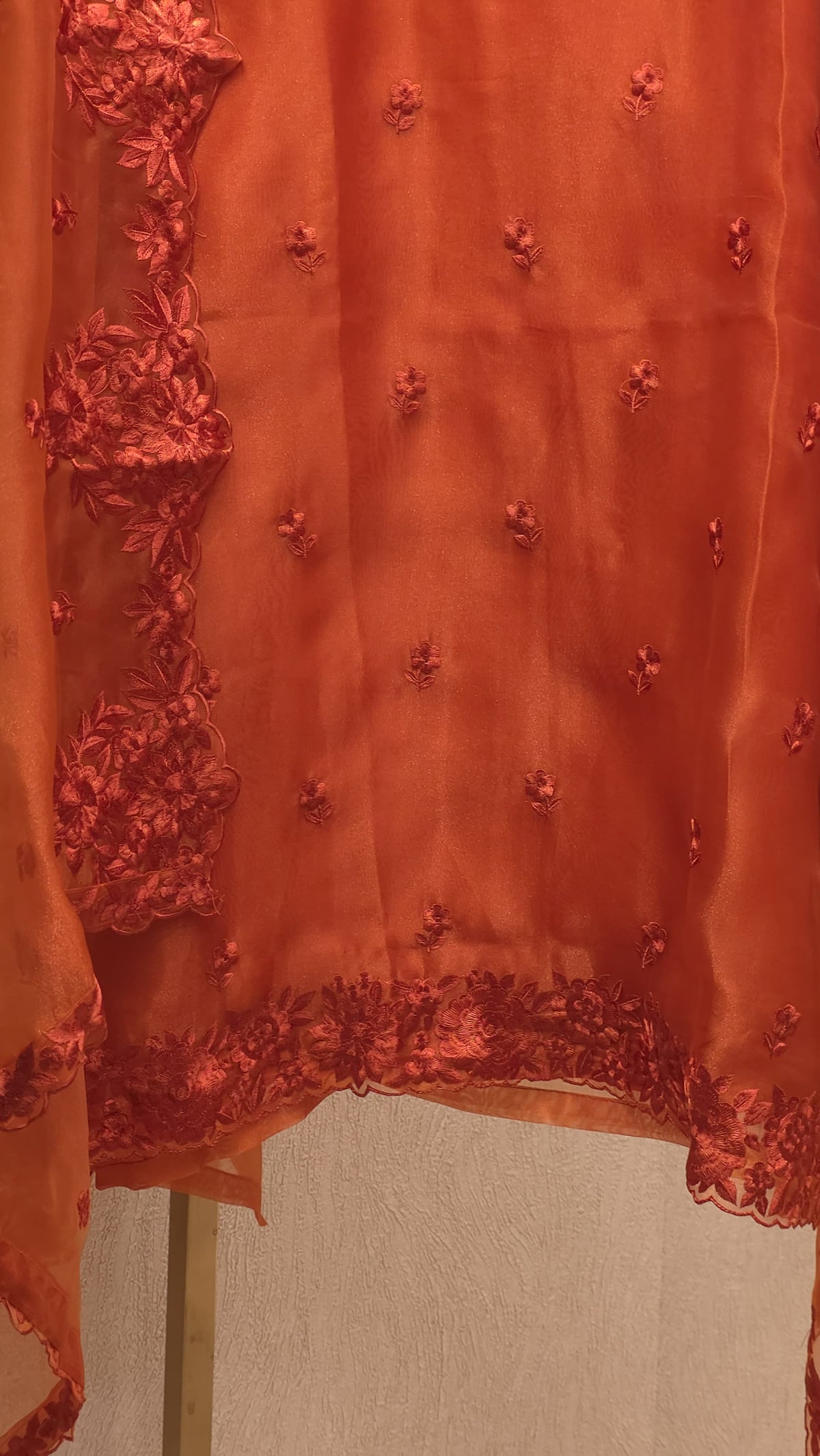 Organza Tissue Thread Embroidered Suit