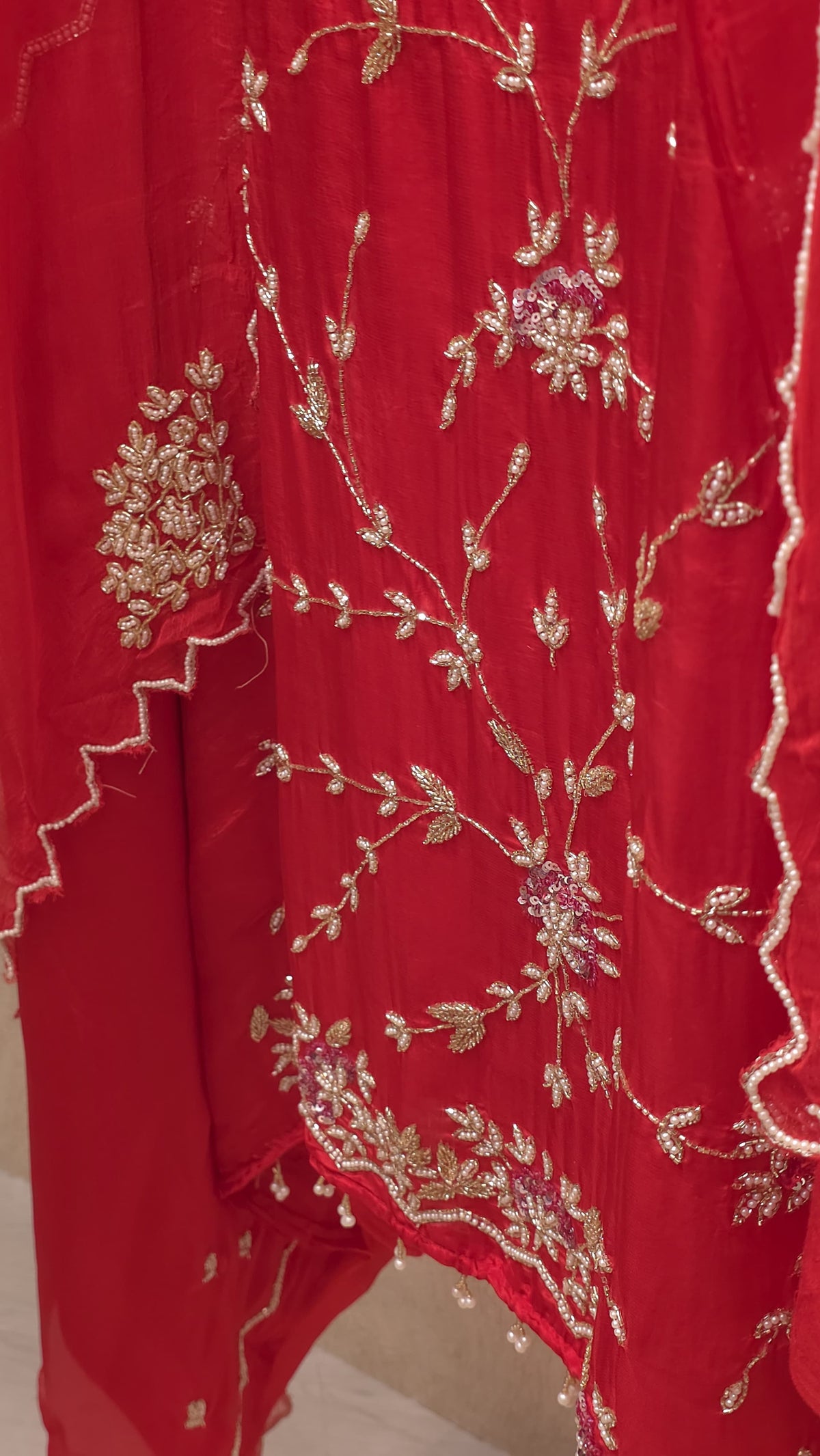 Festive Crepe Embroidered Suit