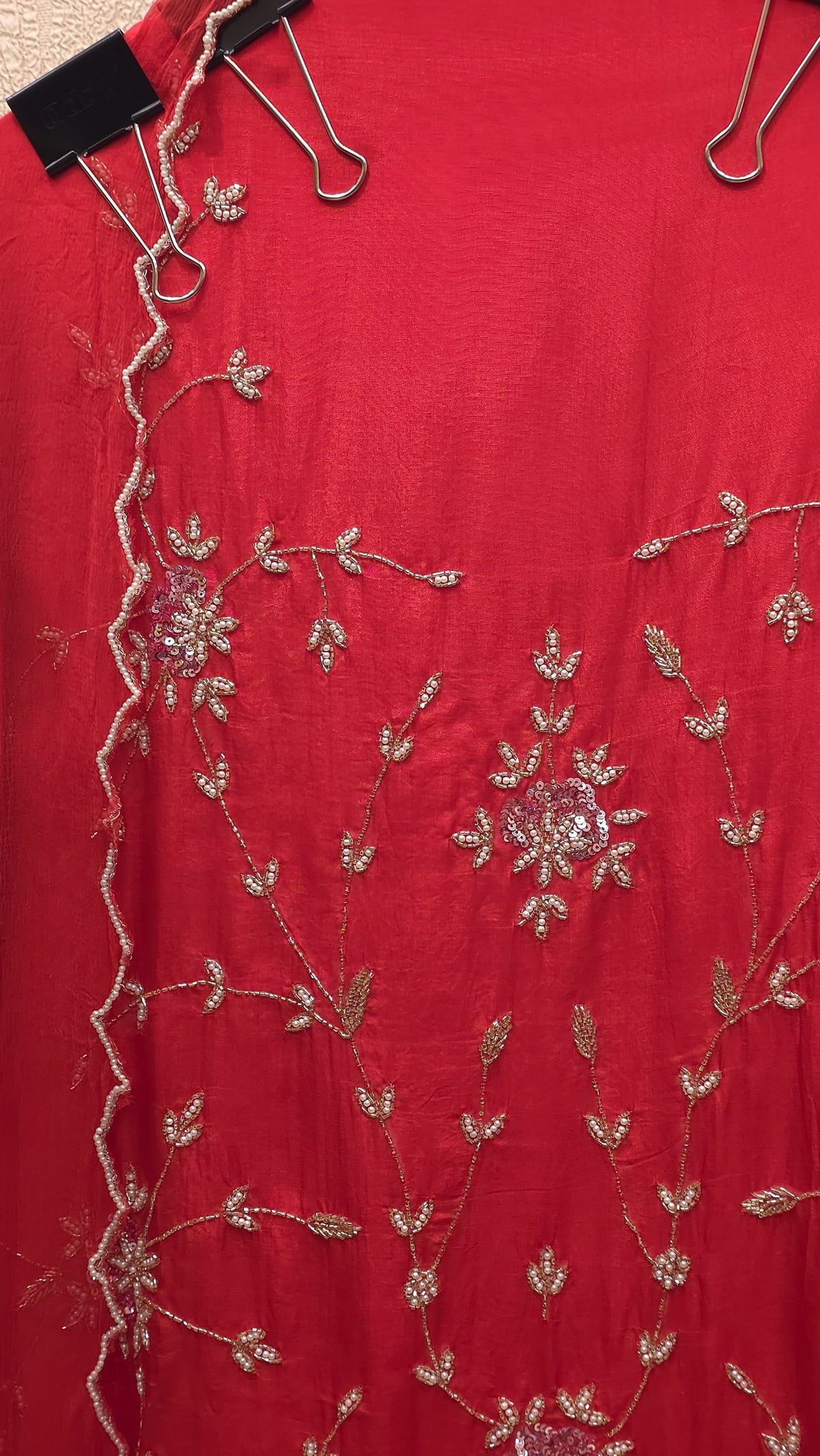 Festive Crepe Embroidered Suit