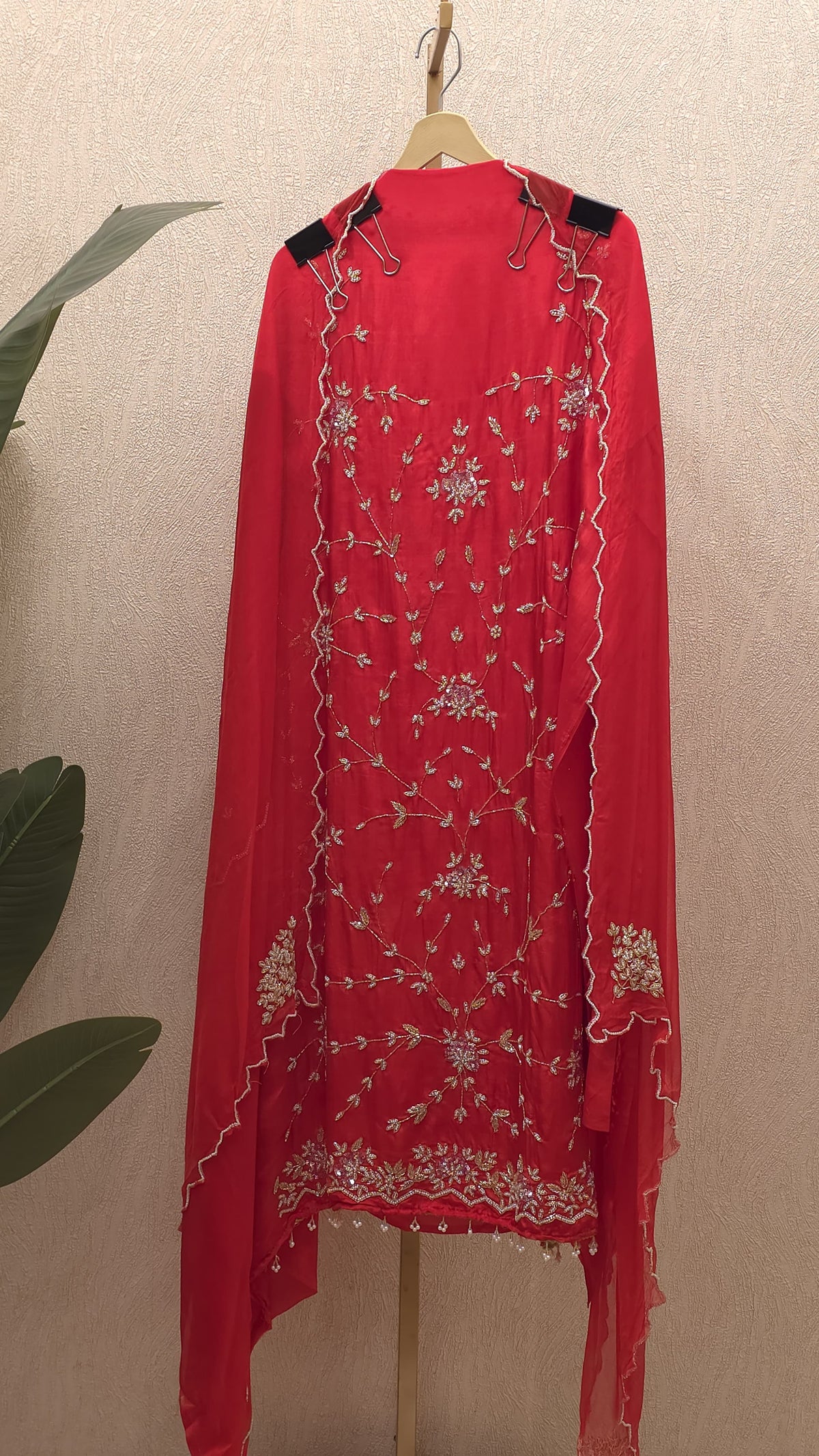 Festive Crepe Embroidered Suit