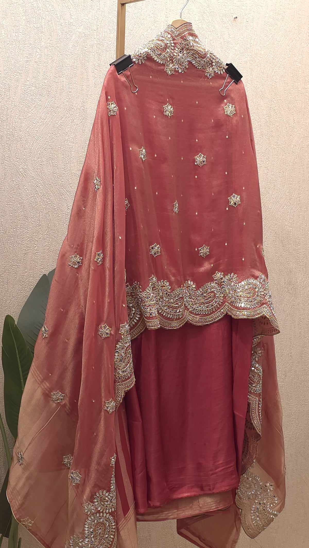 True Mirror Work, Pure Banaras Tissue Suit