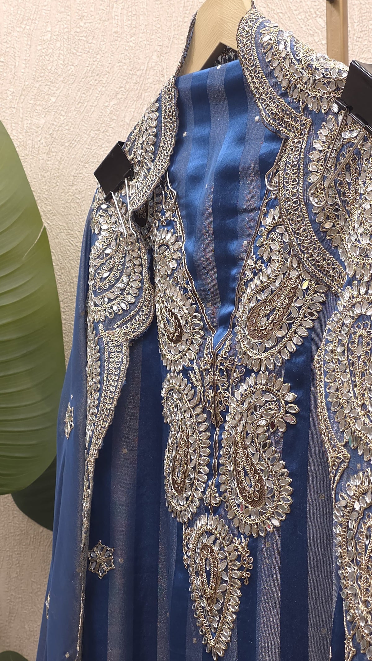 True Mirror Work, Pure Banaras Tissue Suit