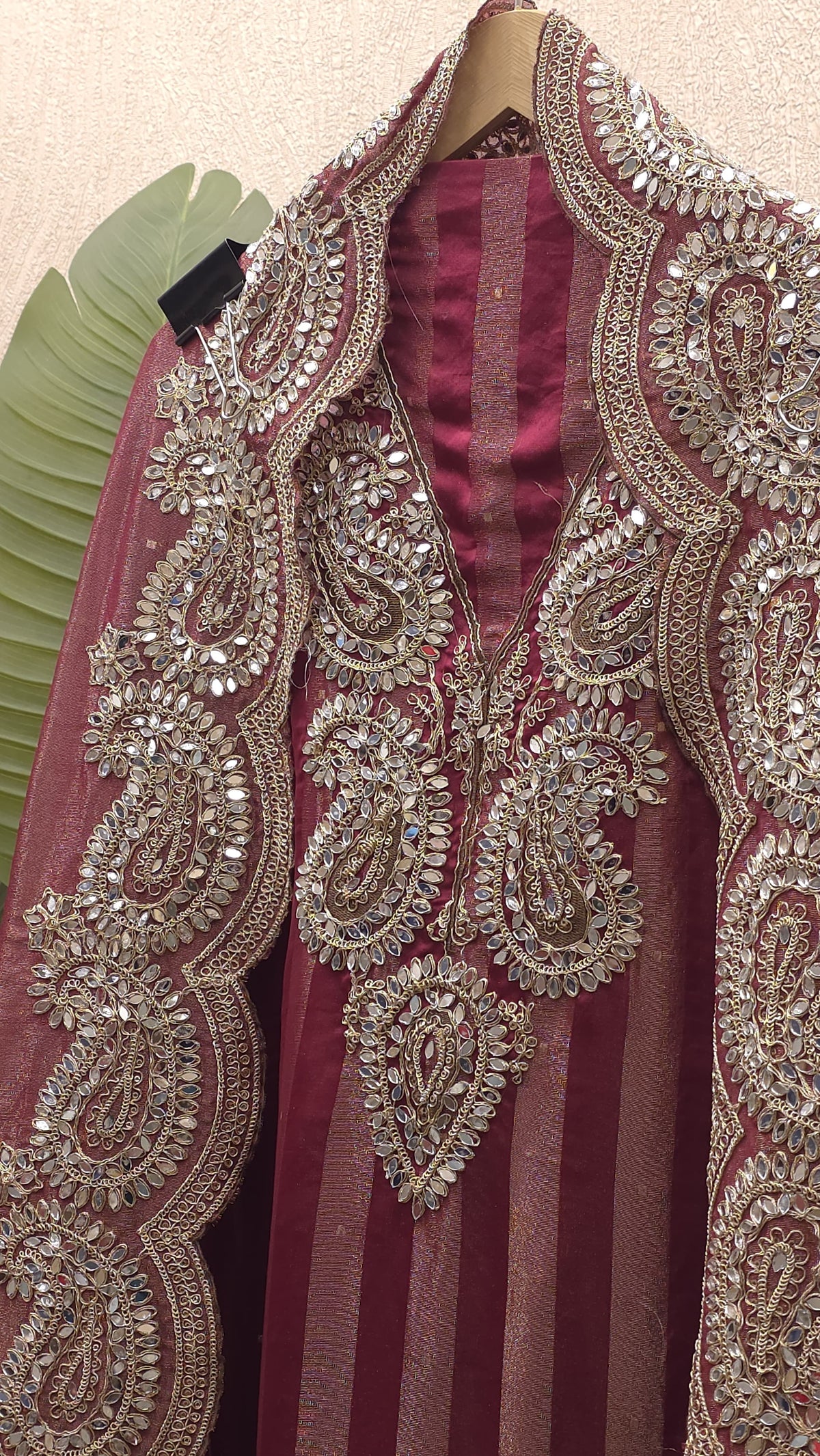 True Mirror Work, Pure Banaras Tissue Suit
