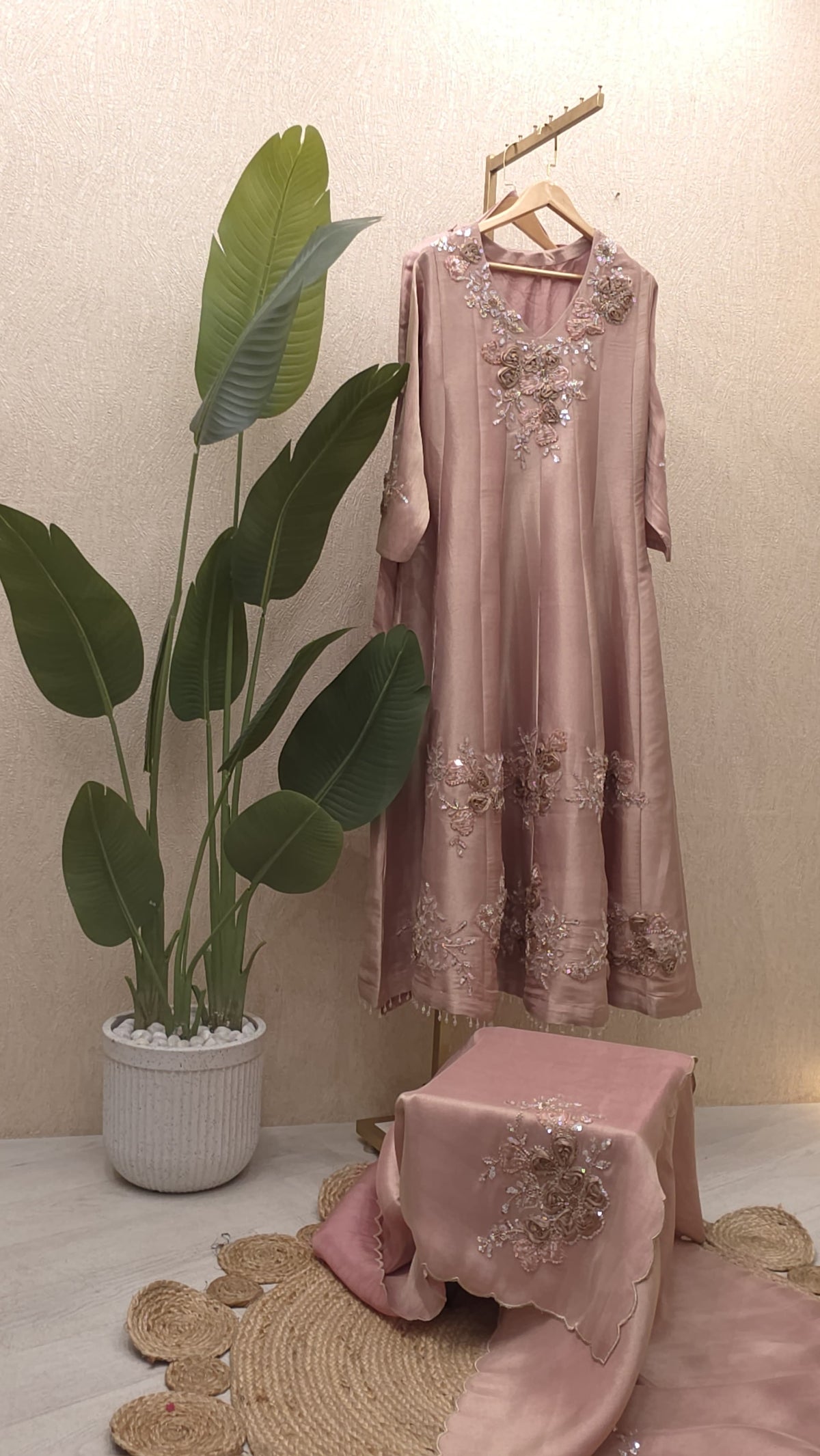 Giraffe Tissue Readymade Anarkali Suit