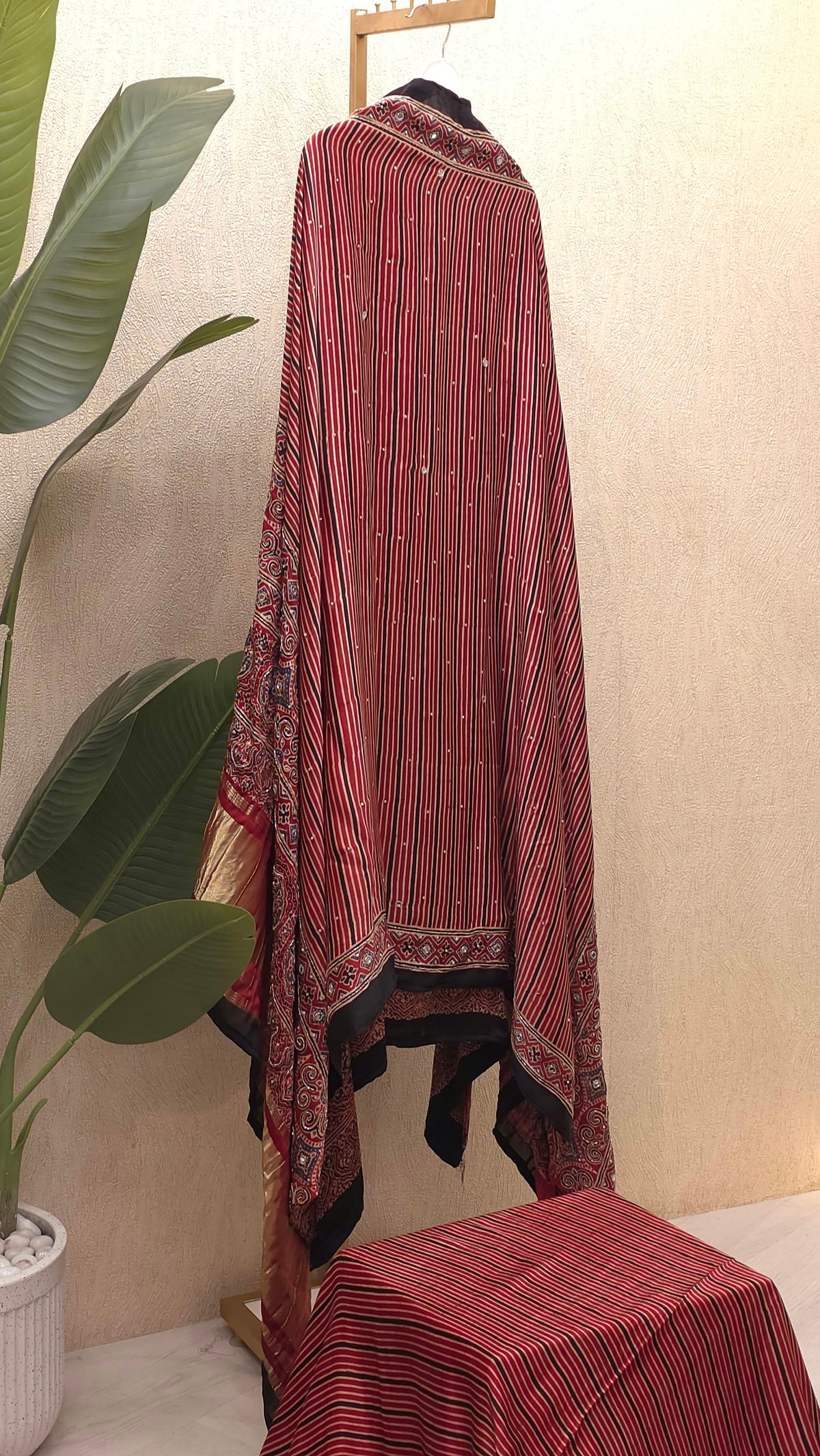 Pure Gajji Silk Ajrak Suit 2.O - The showstopper