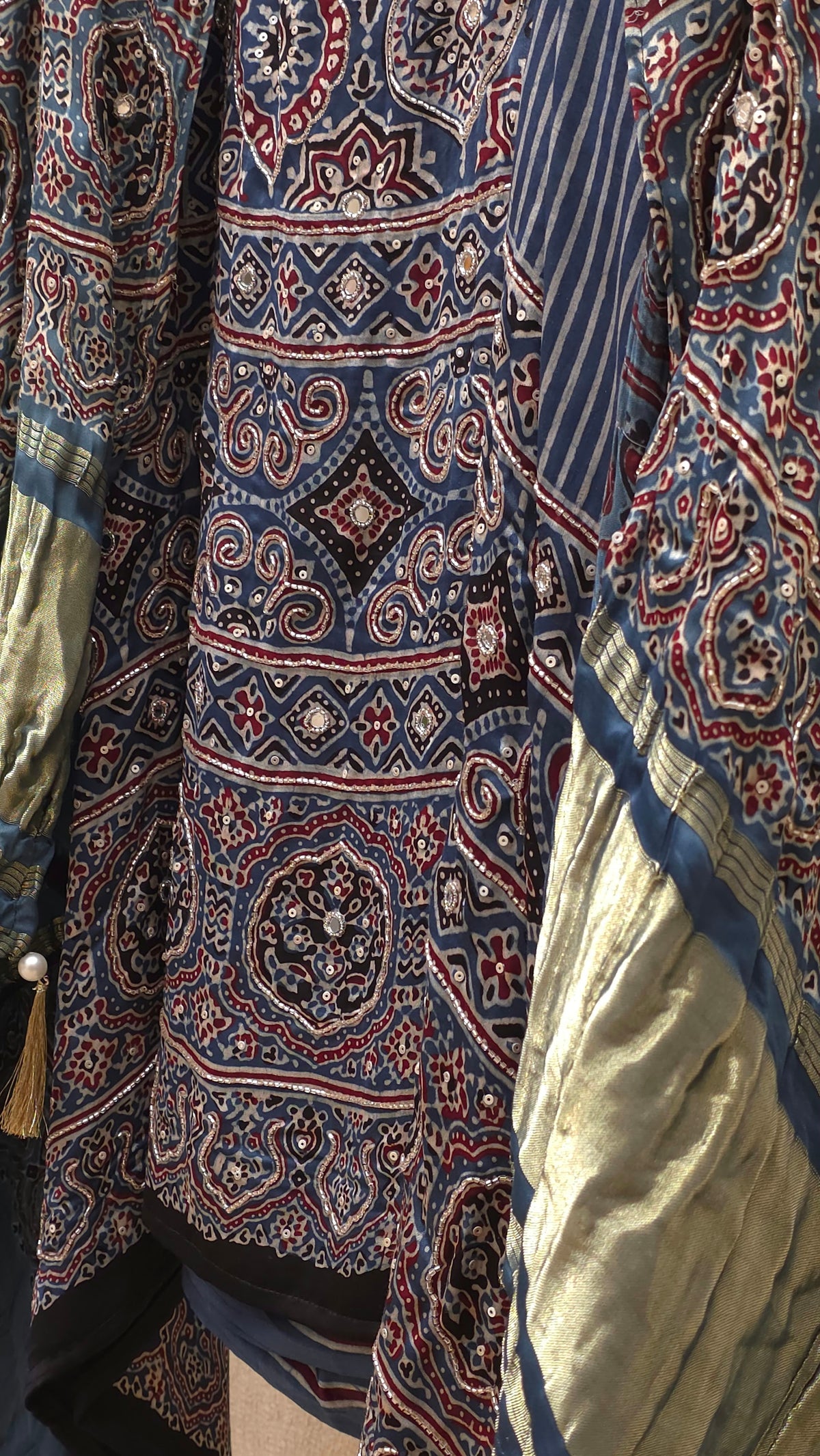 Pure Gajji Silk Ajrak Suit 2.O - The showstopper