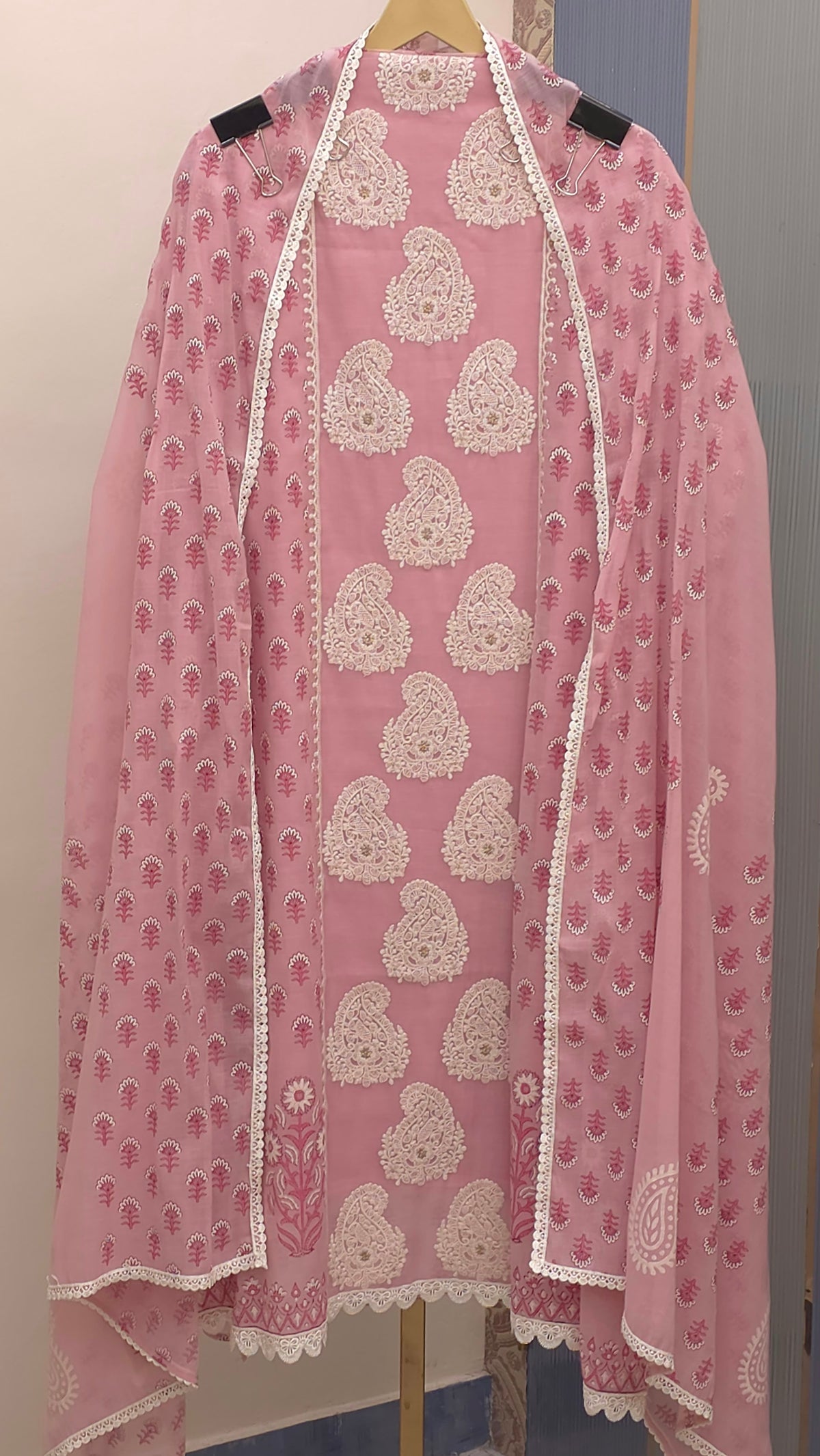 Pure Mulchanderi Lucknowi Embroidered Suit