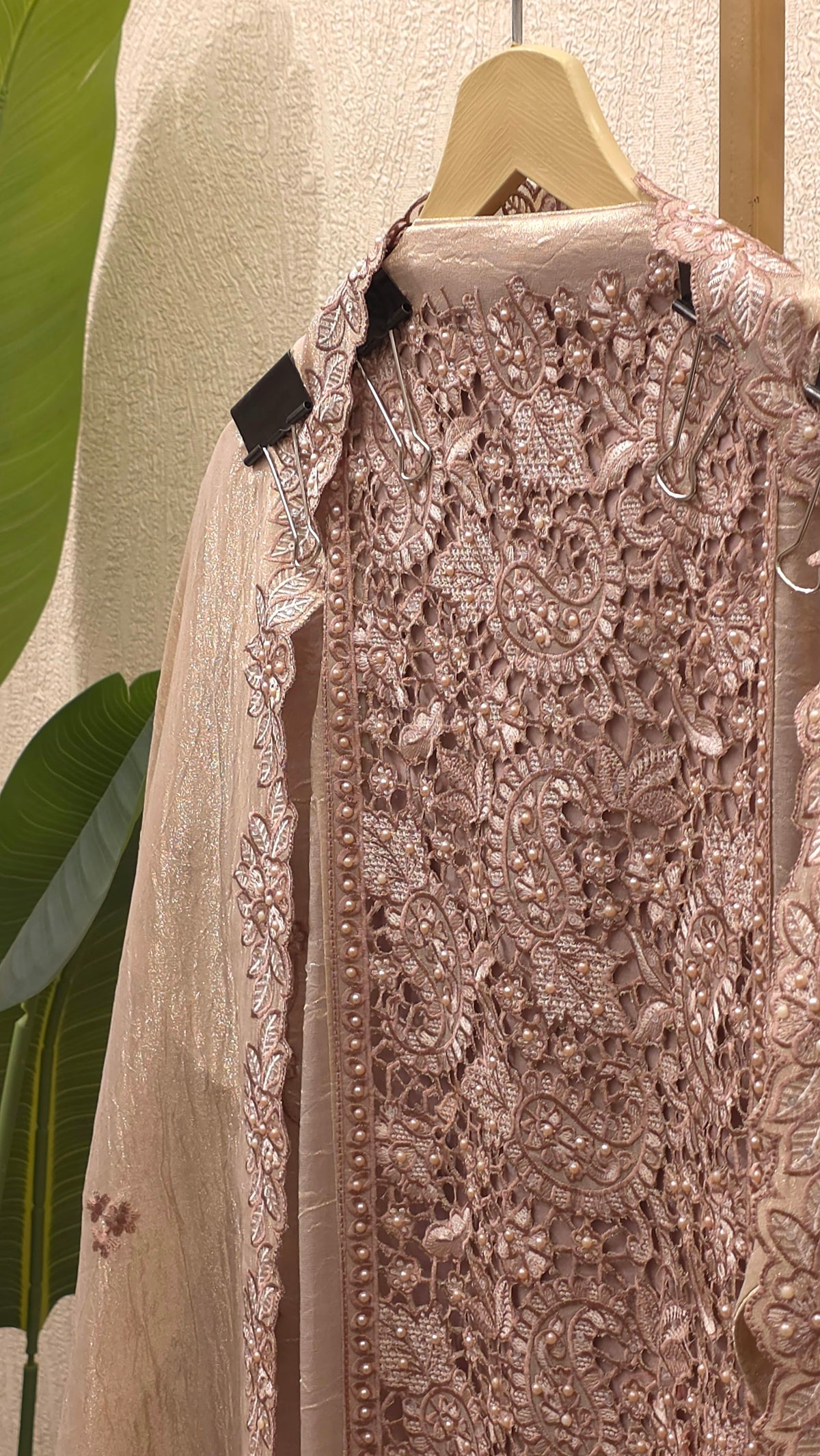 Embroidered Cutwork Statement Tissue Suit