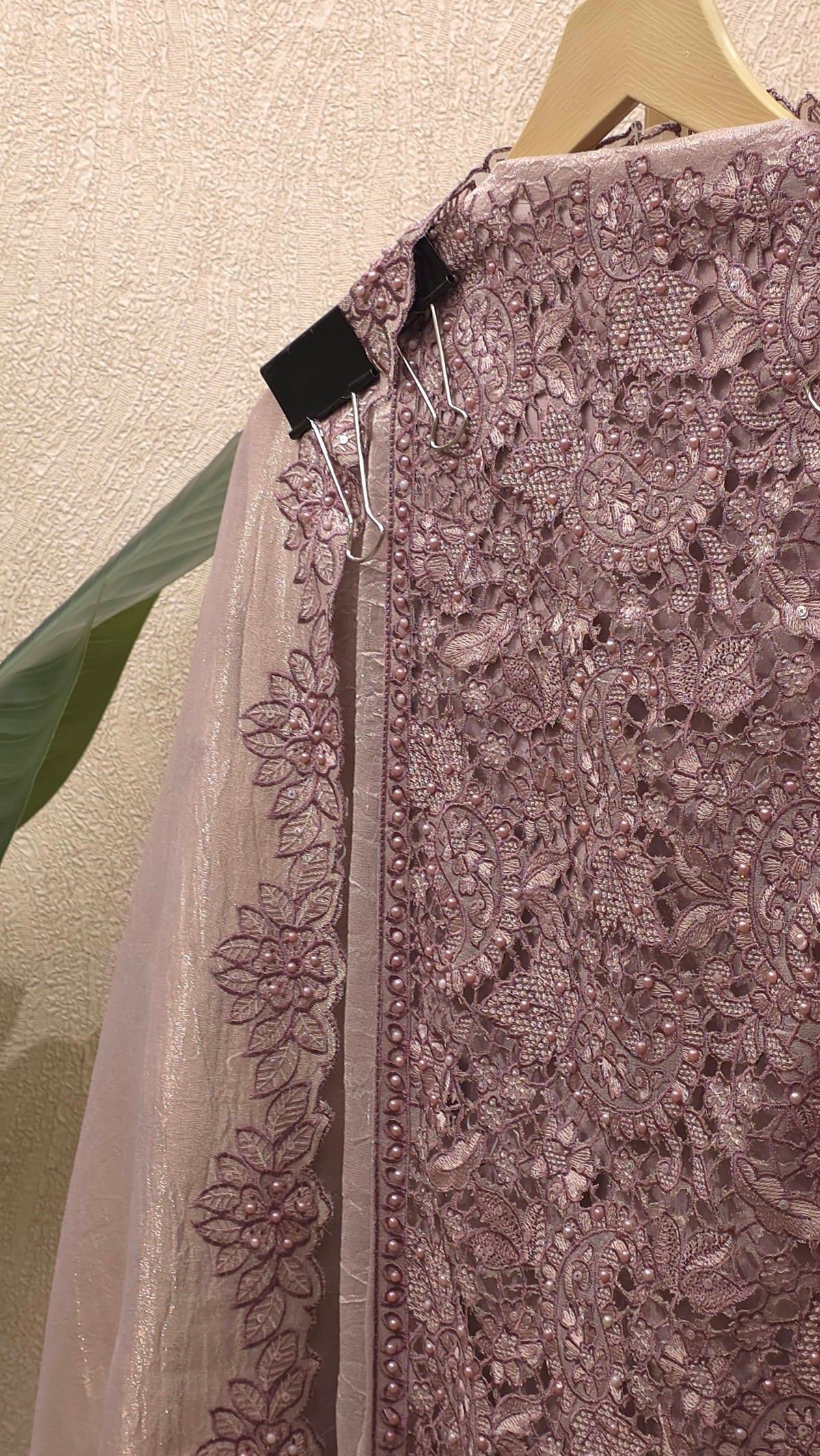Embroidered Cutwork Statement Tissue Suit
