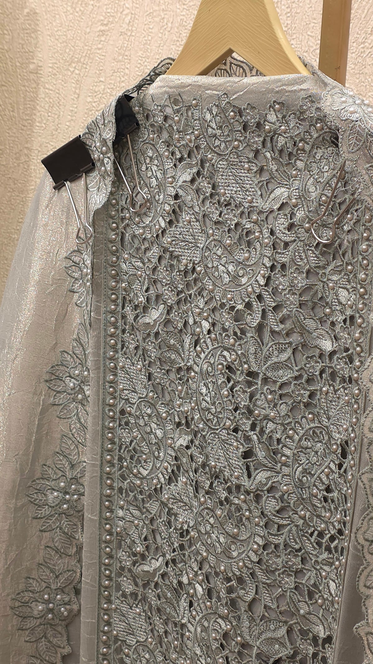Embroidered Cutwork Statement Tissue Suit