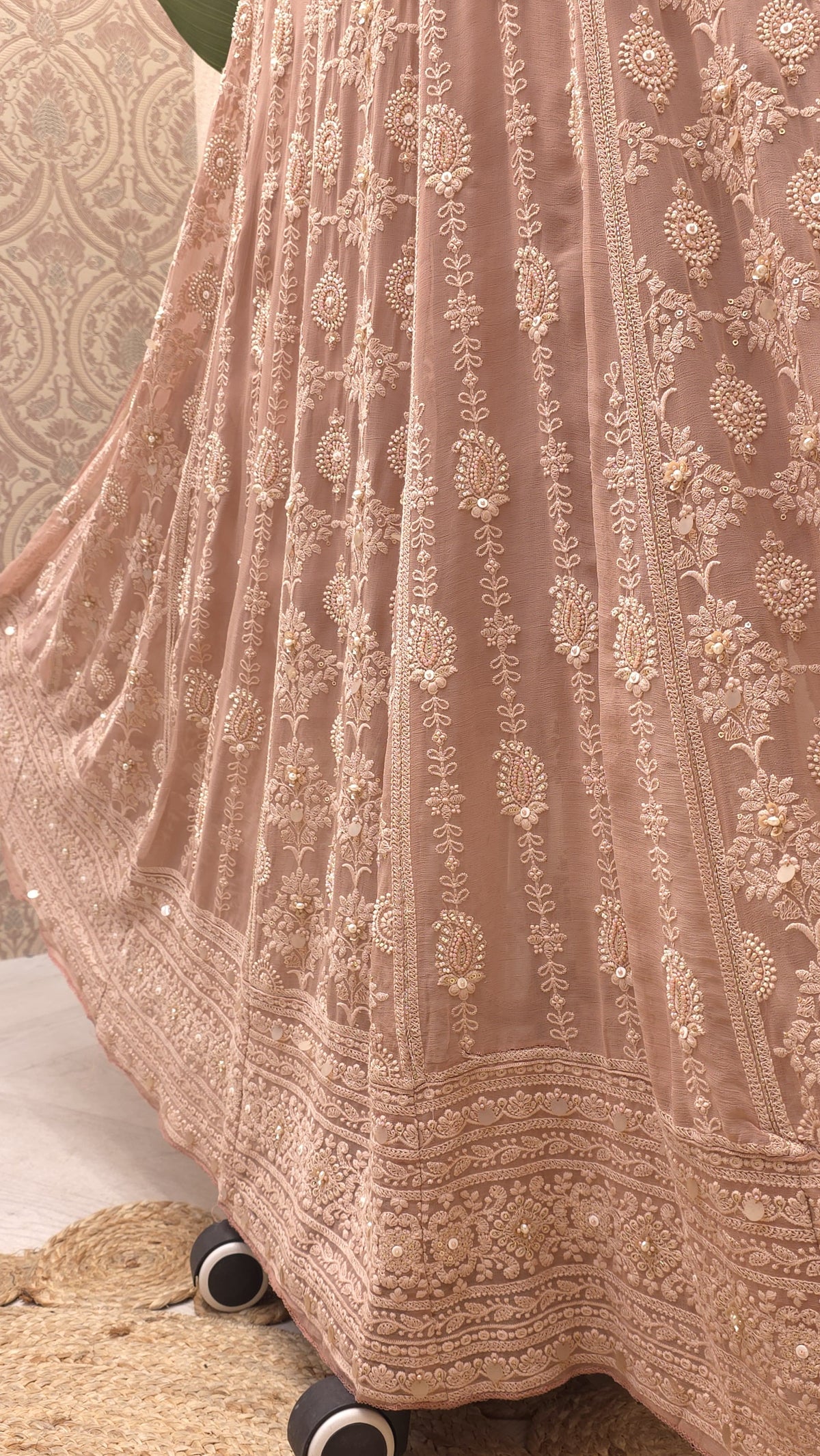 Pure Georgette Lucknowi Unstitched Anarkali 3.0