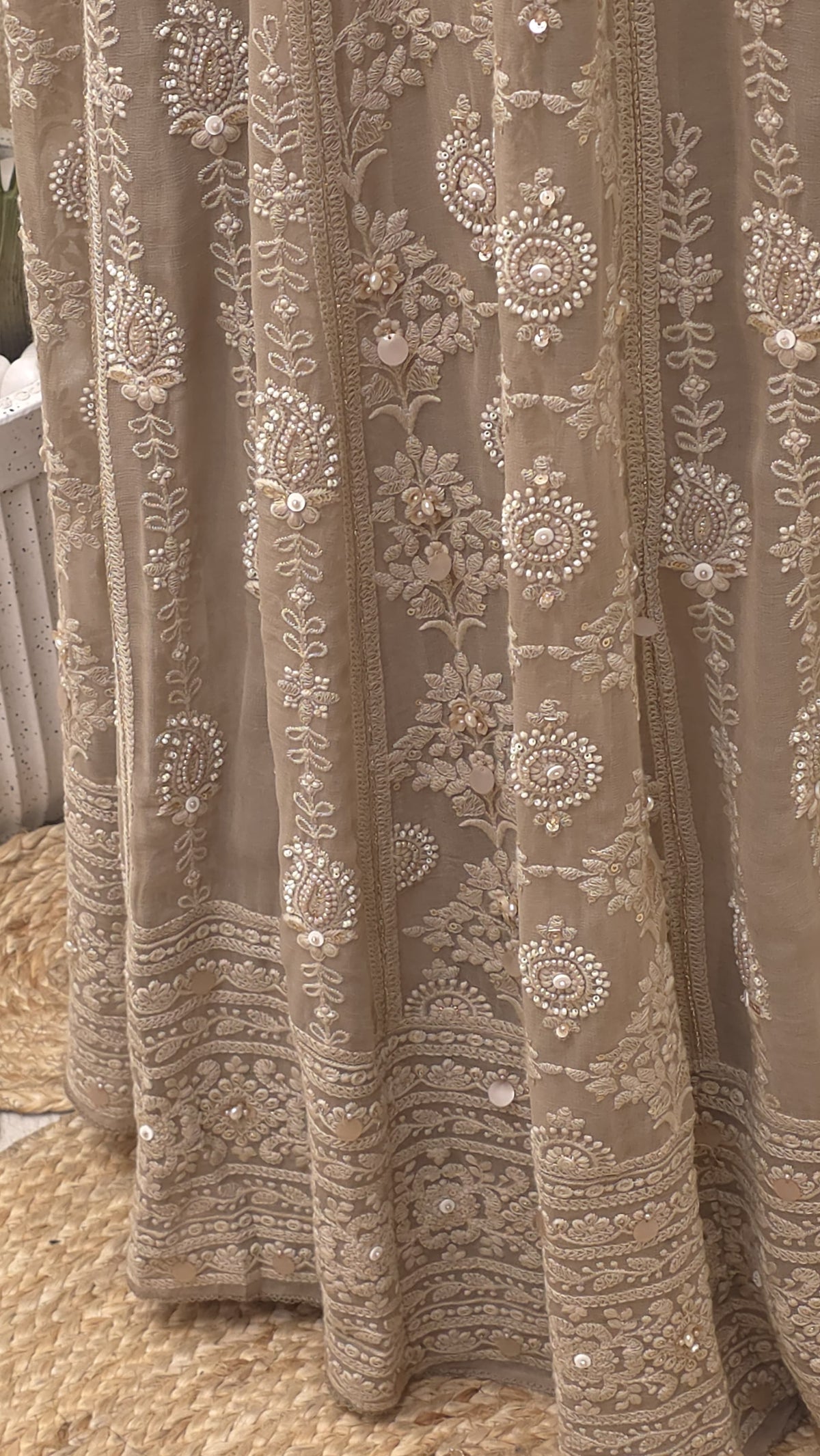 Pure Georgette Lucknowi Unstitched Anarkali 3.0