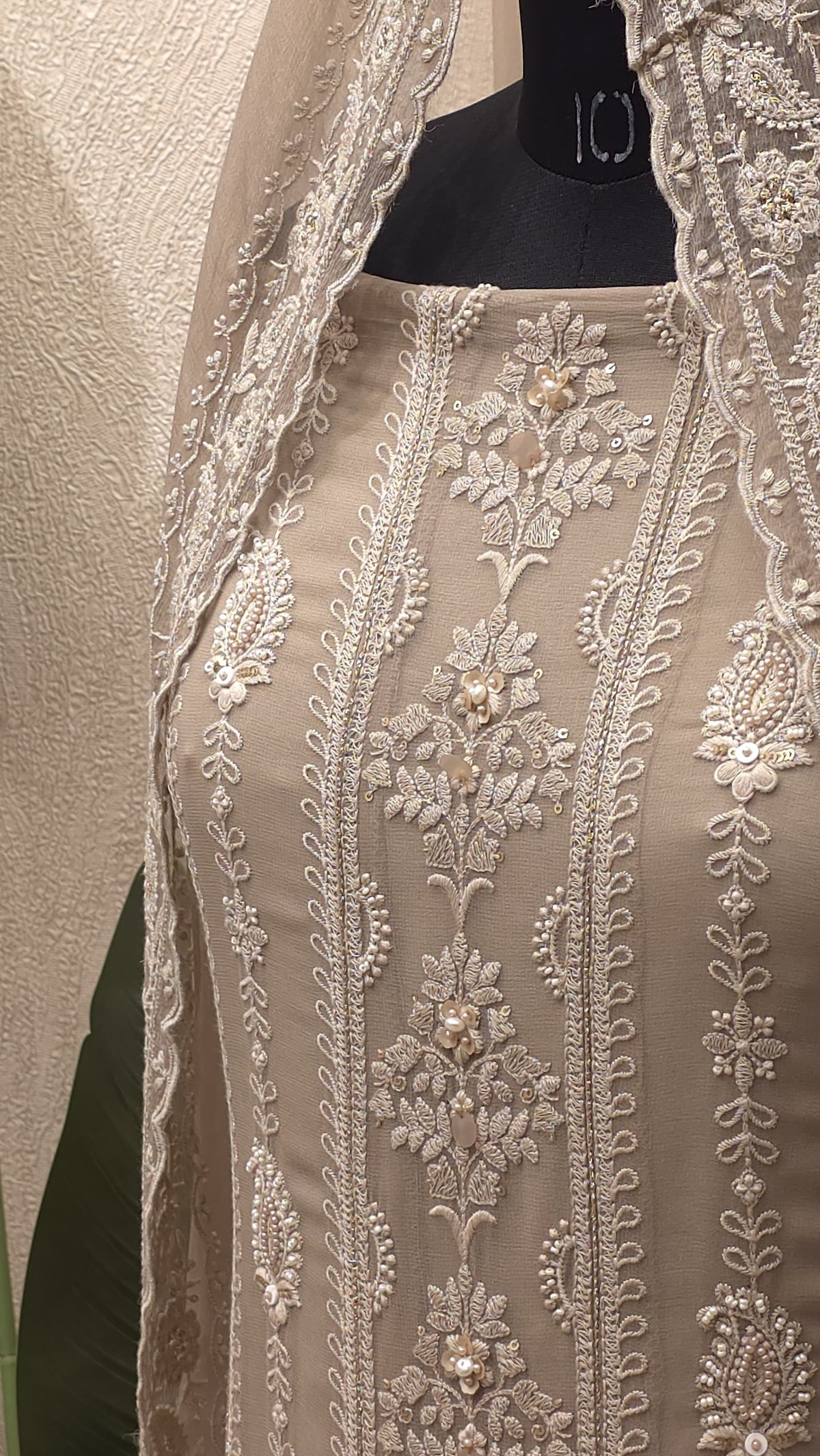 Pure Georgette Lucknowi Unstitched Anarkali 3.0