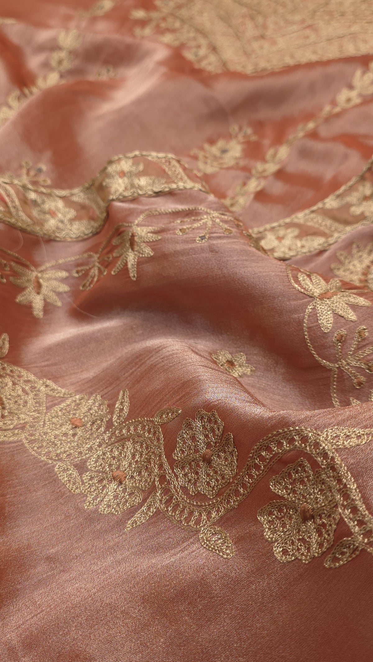 Luxury Pure Tissue Suit - Antique Gold Embroidery