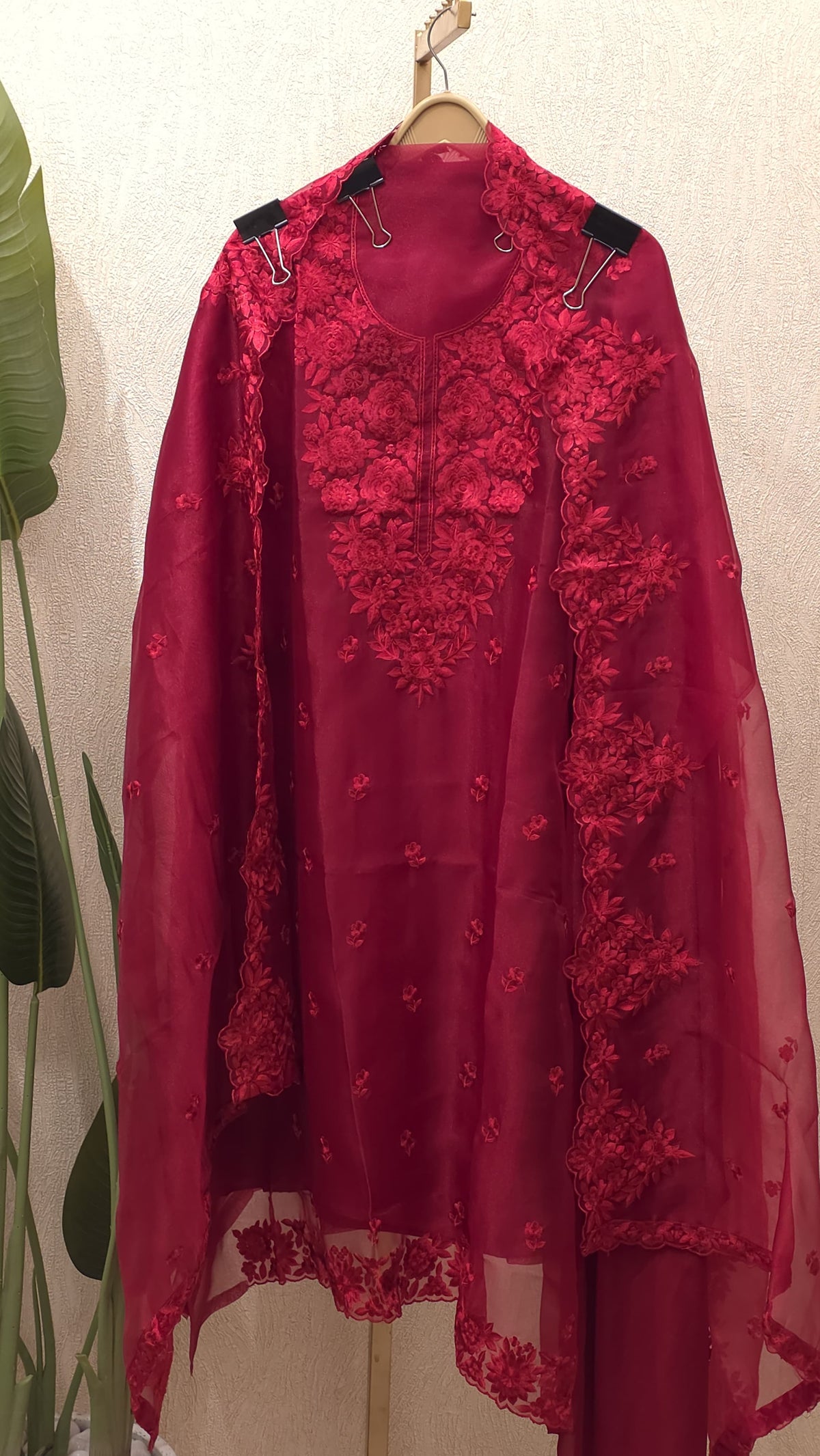 Organza Tissue Thread Embroidered Suit