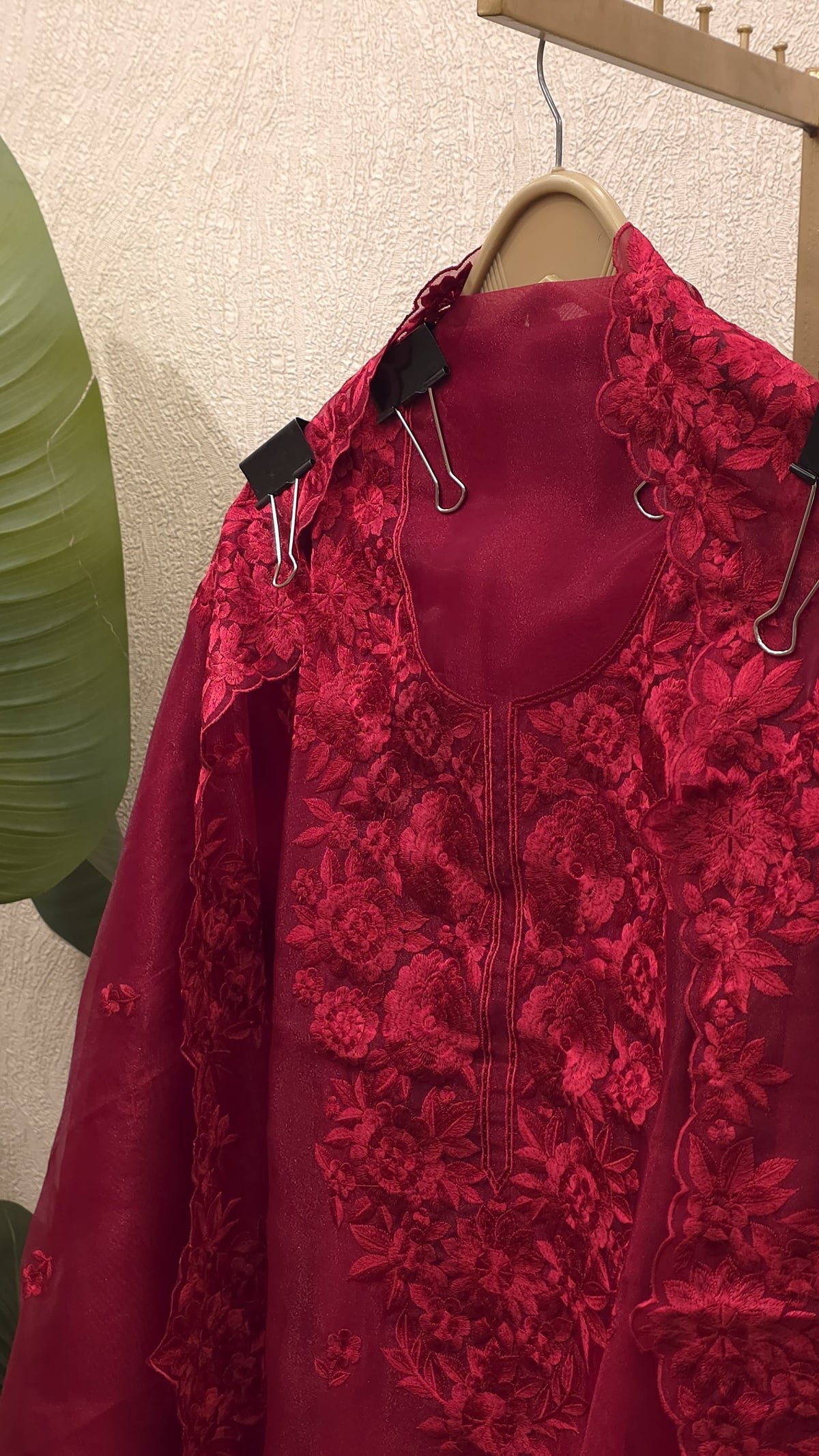 Organza Tissue Thread Embroidered Suit