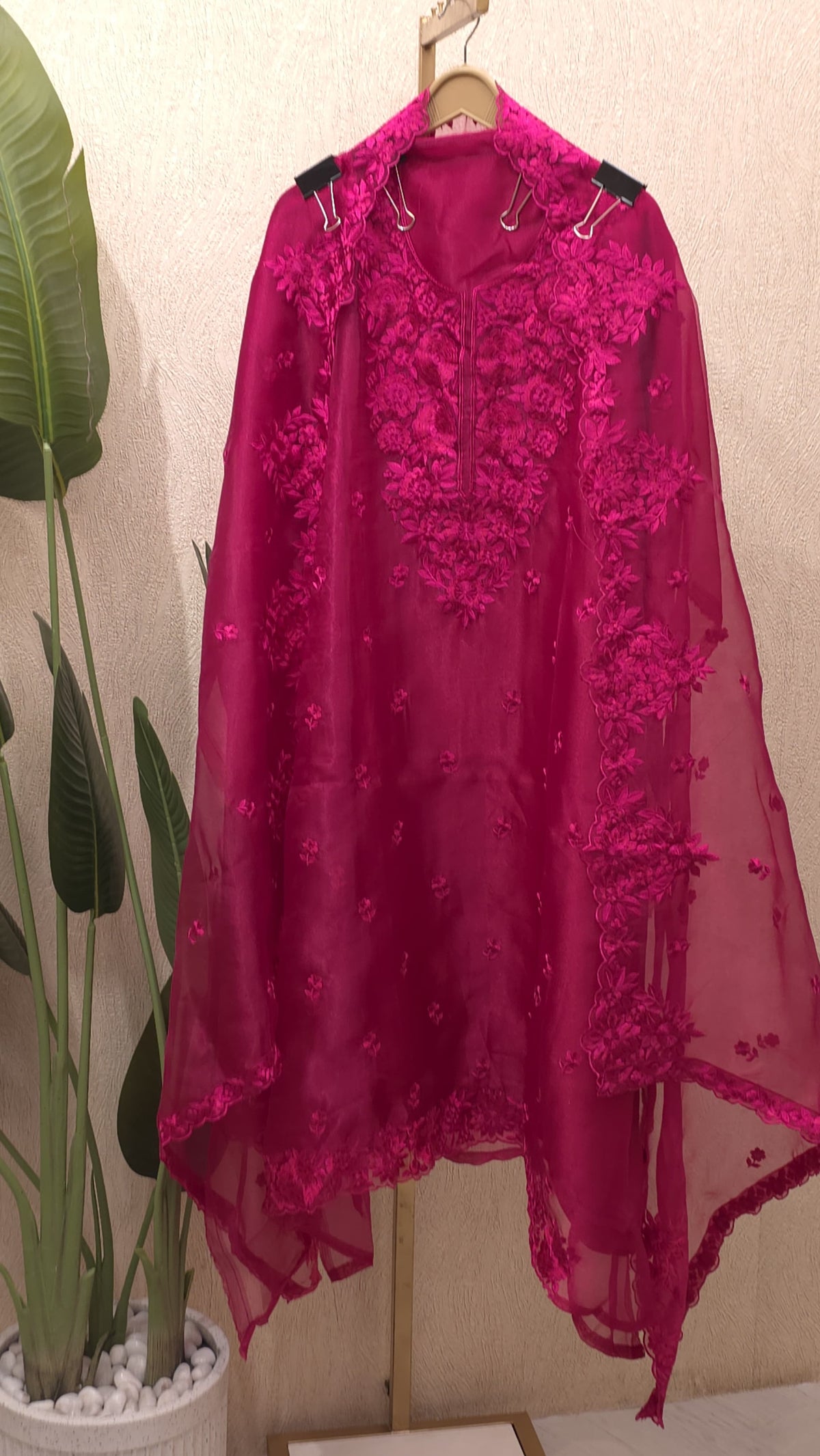 Organza Tissue Thread Embroidered Suit