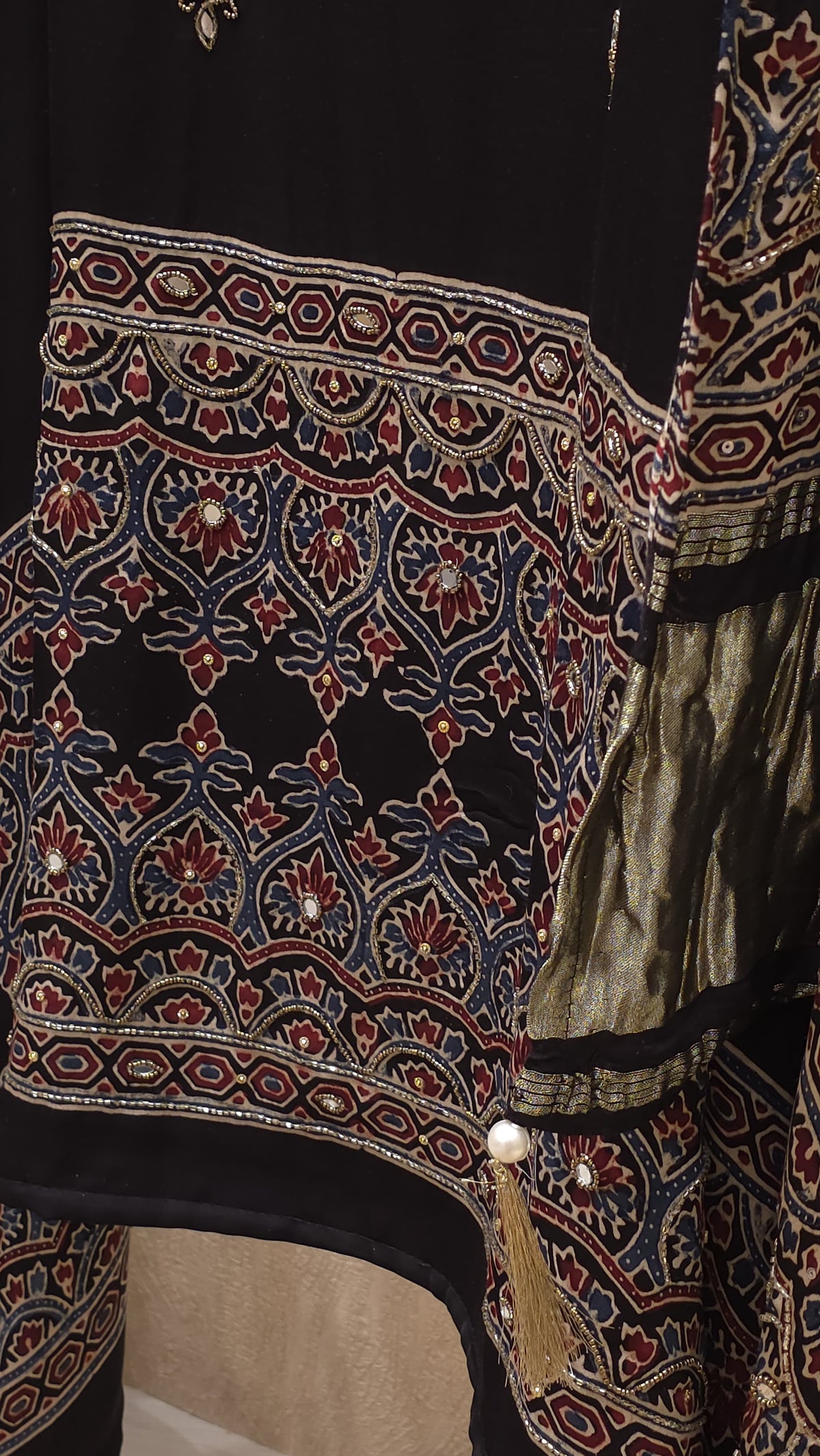 Pure Gajji Silk Ajrak Suit 3.O - The showstopper