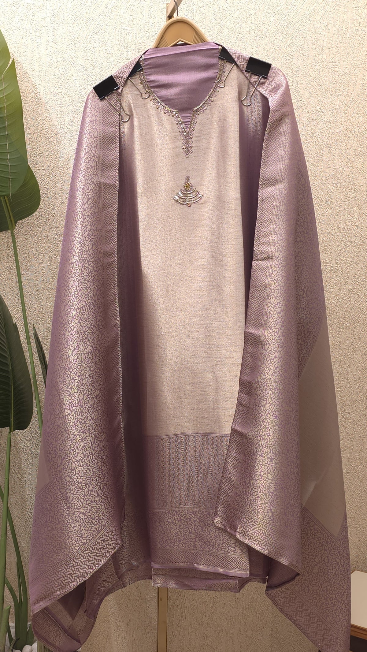 Classic Jacquard Silk Statement Suit