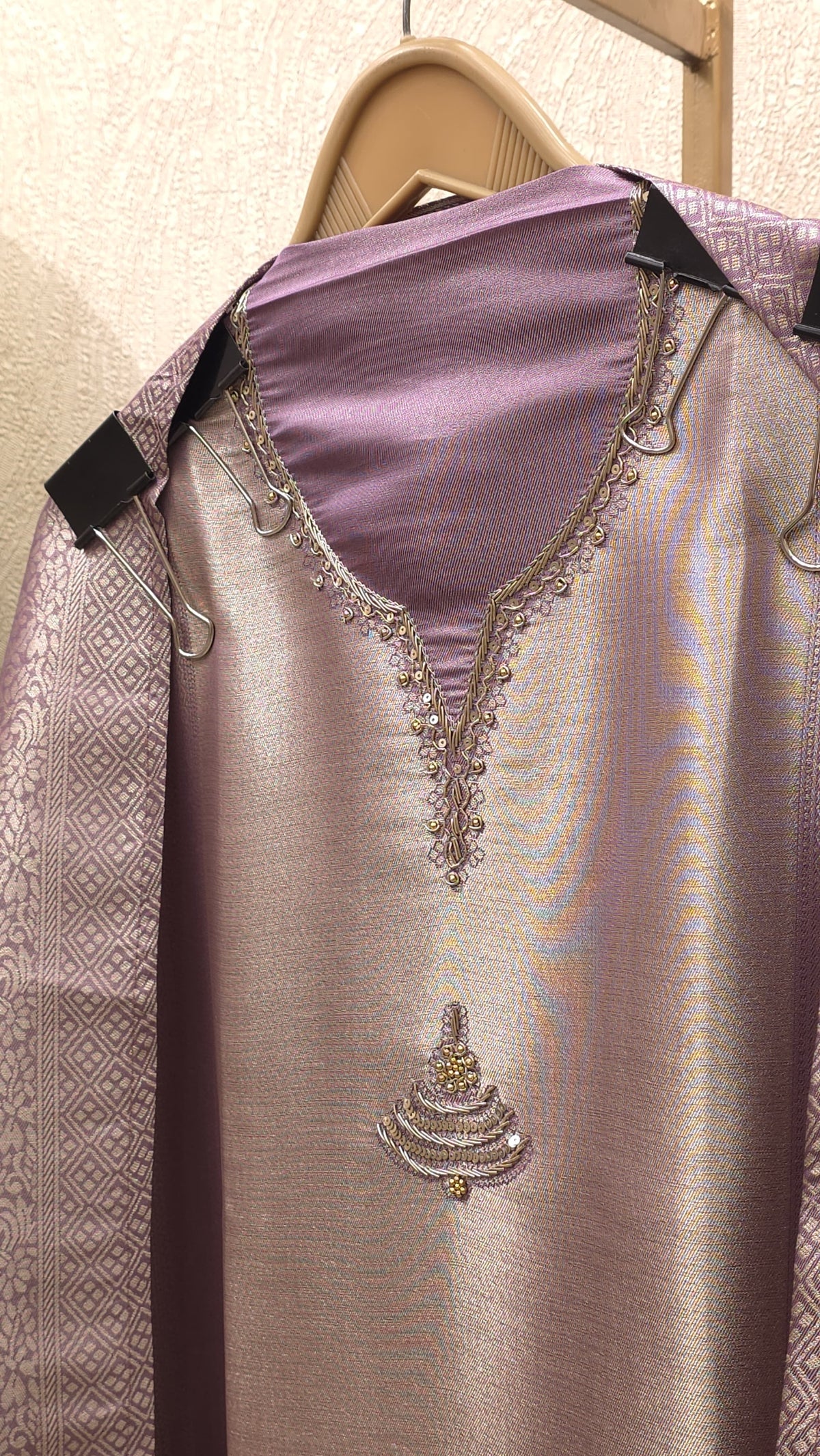 Classic Jacquard Silk Statement Suit