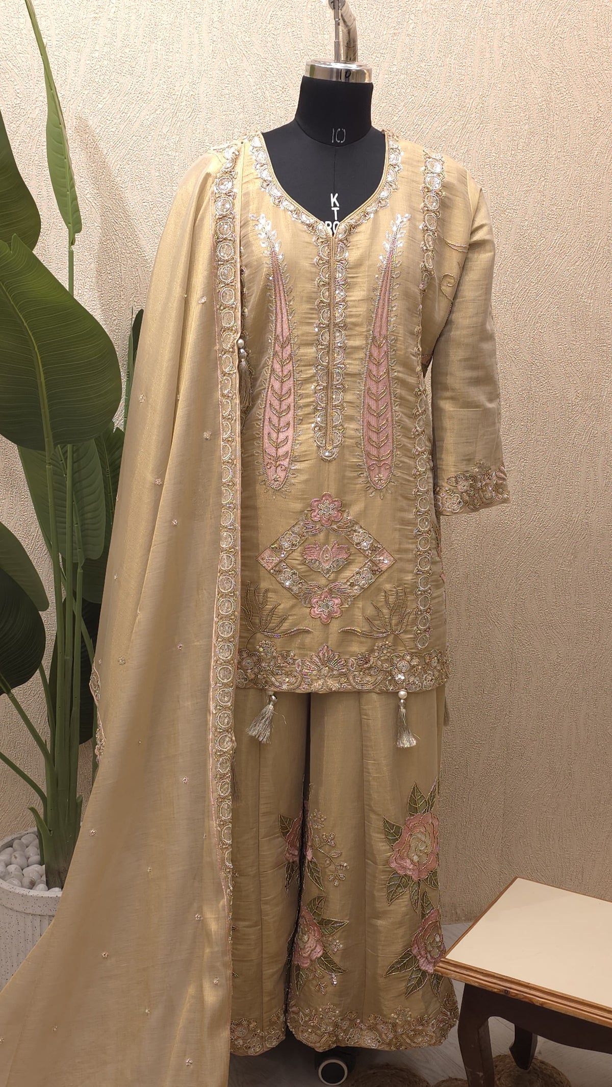 Royal Tissue Heavy Embroidered Readymade Dress
