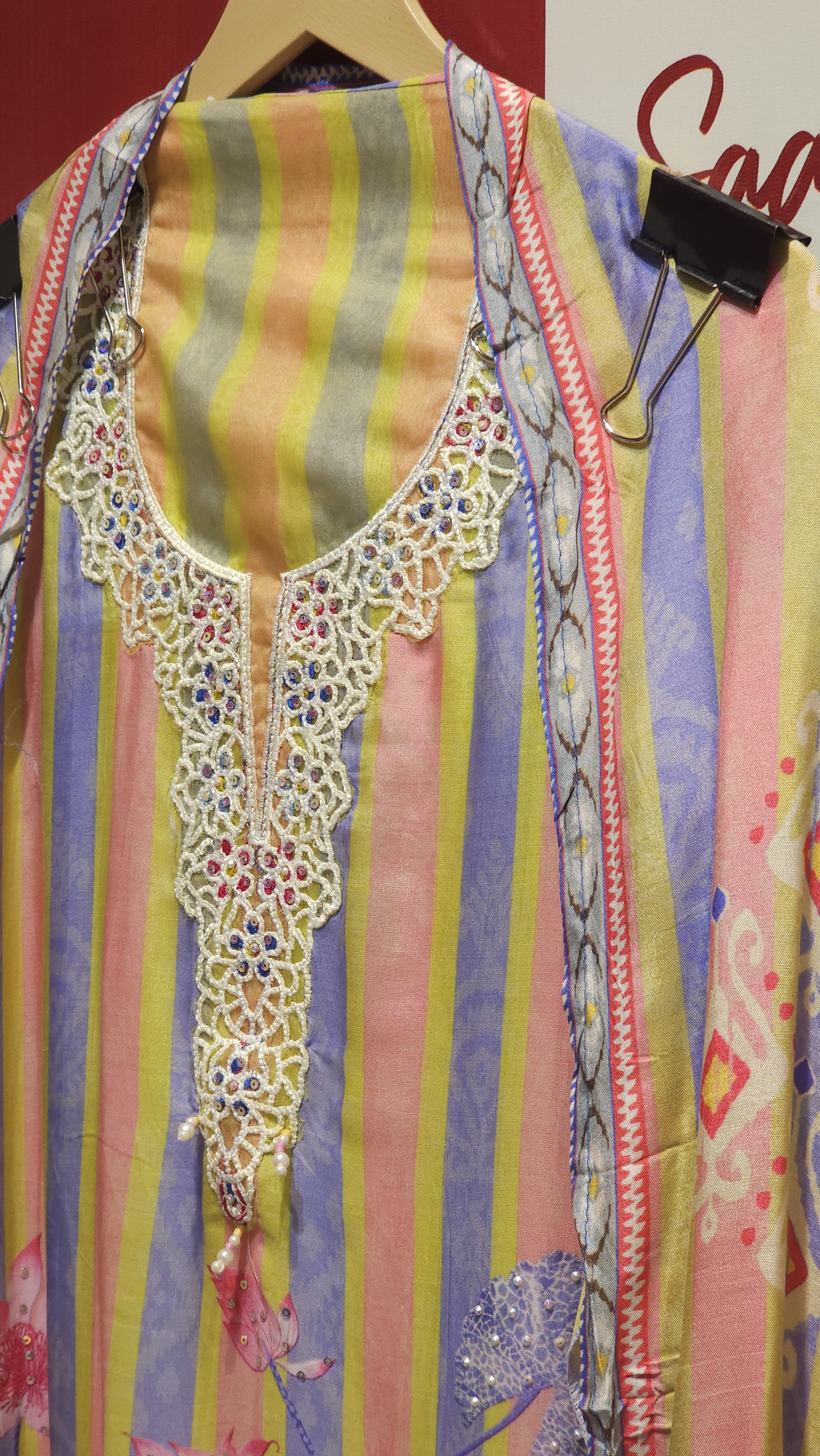 Cutwork grace in Multi Shade Muslin