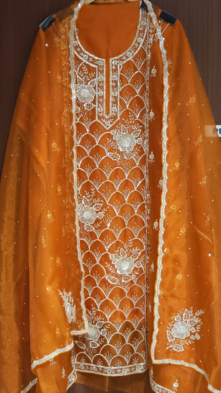 Glass Tissue Suit in Handwork Embroidery