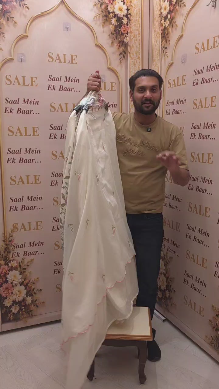 Elegant Mulchanderi Threadwork Hem Suit