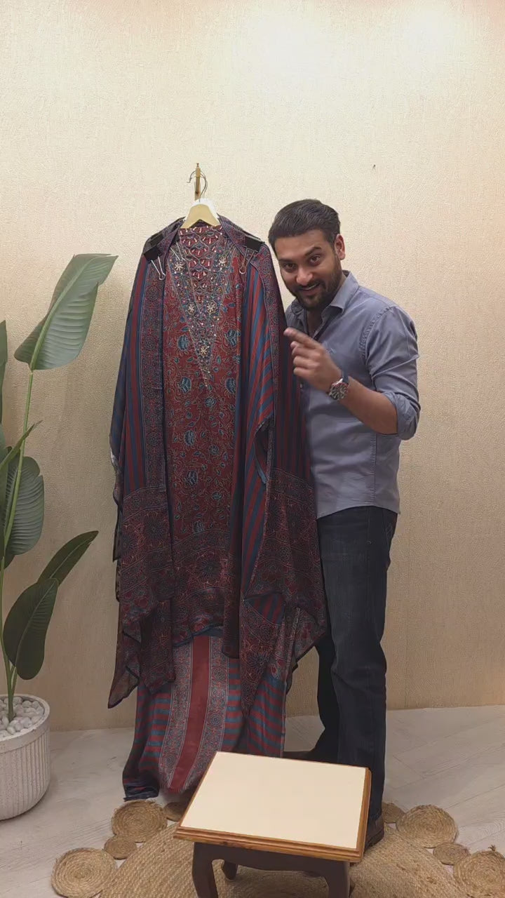 Kalamkari Crepe Designer Suit