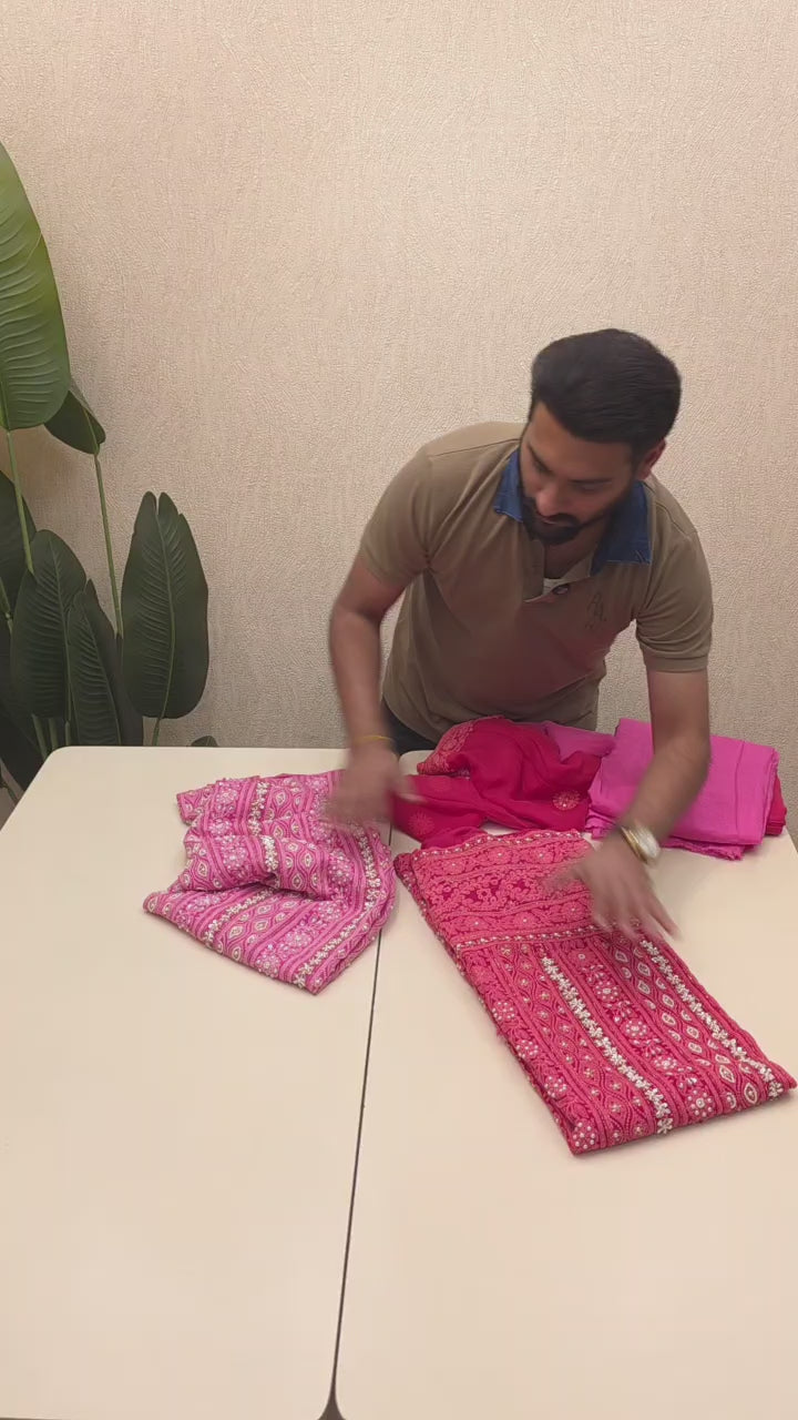 Pure Georgette Lucknowi Suit - The Festive Edit