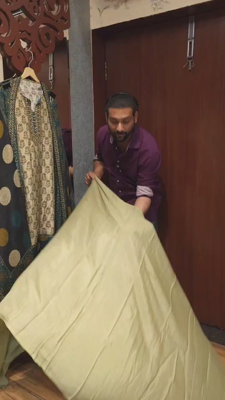 Kalamkari Charm, Crepe & Hand work Suit