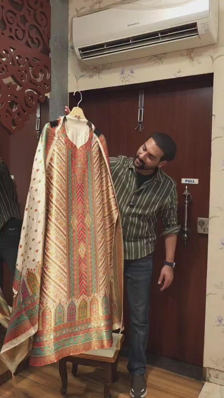 Silk Jacquard Weave suits with Position Printing 7.O