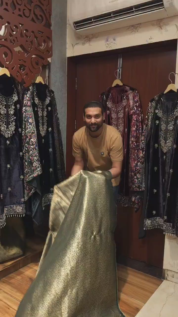 Velvet Suit with Brasso dupatta & Jamawar Silk bottom 2.O