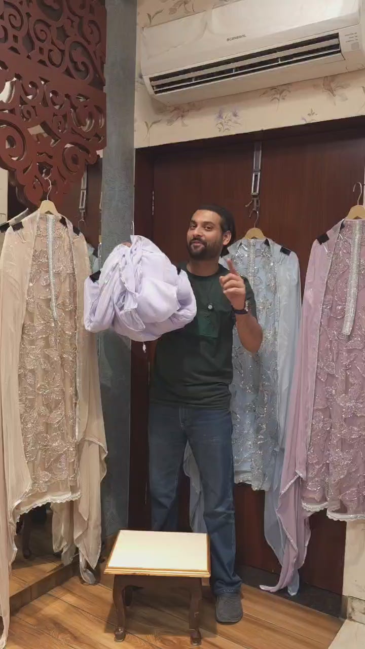 Butterflies on Net - Indo Western Suit