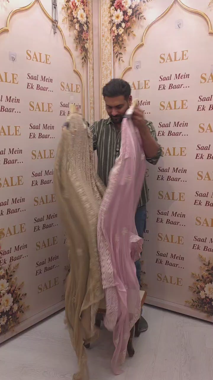 Georgette Lucknowi Suit with Pure Dupatta