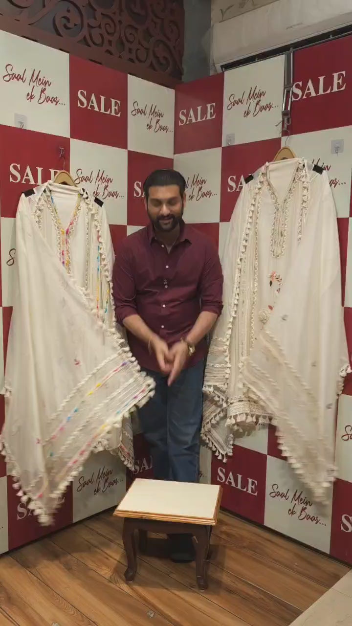 Pure Mul Chanderi with Jute Detailing