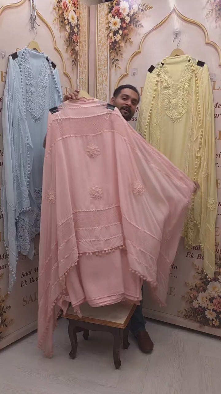 Pakistani Crochet Pure Mulchanderi Suit