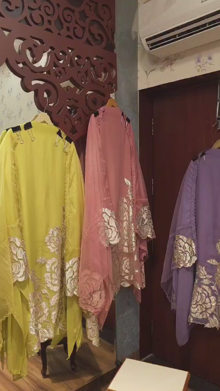 Soft Organza Suit with Rose Gold Patchwork