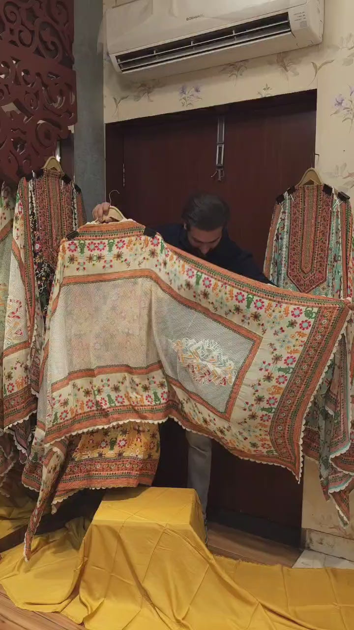 Patola Prints x Muslin – Karachi Jaali in Dupatta