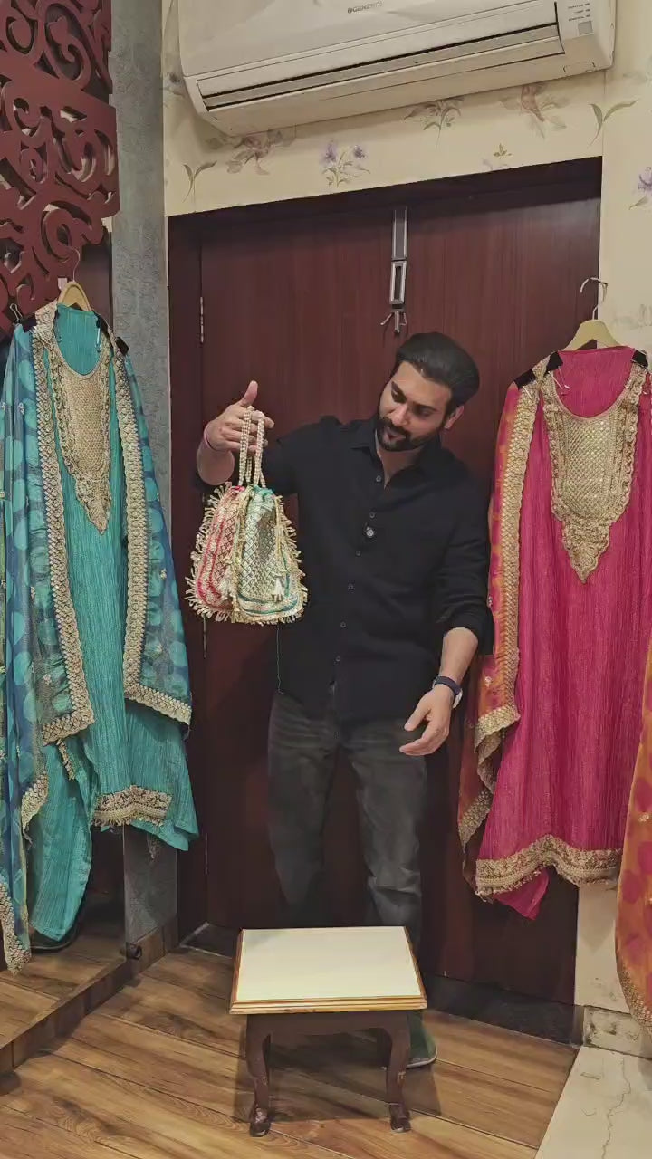 Wrinkled Tissue Suit– Summer Formal Edit (Printed Dupatta)