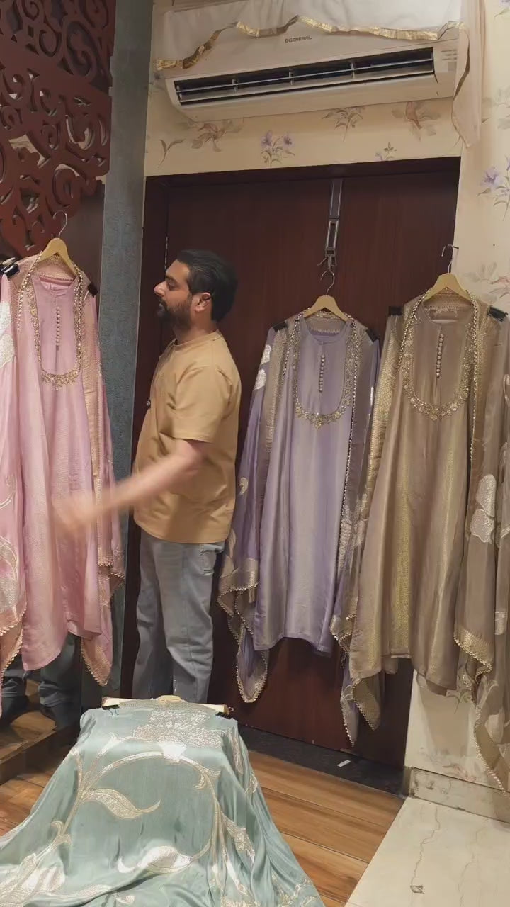 U-Neck Embroidery Suit in 4 new Shades