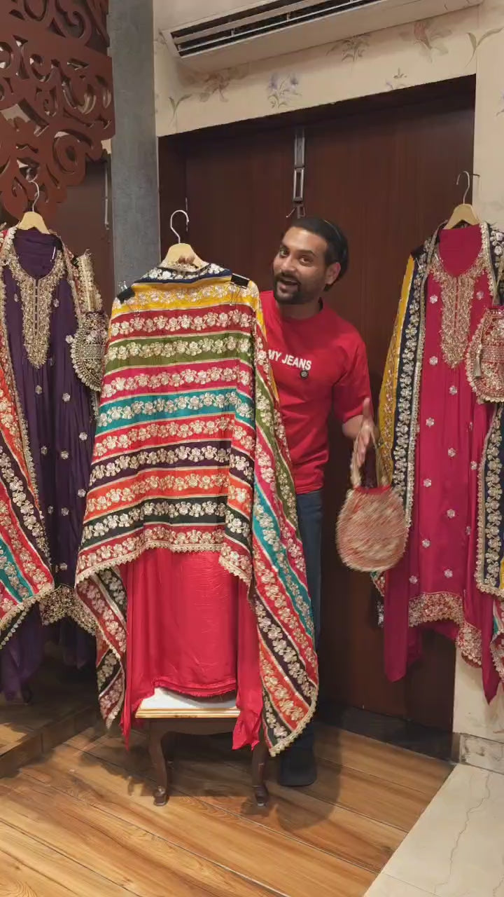 Shaadi- Edition,Crepe Suit with Grand Dupatta