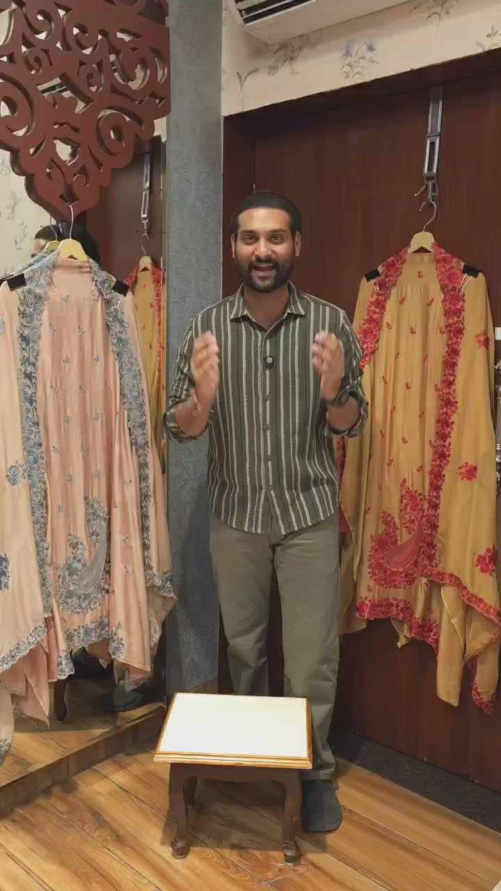 Viral Parsi Embroidery in Raw Silk, Now