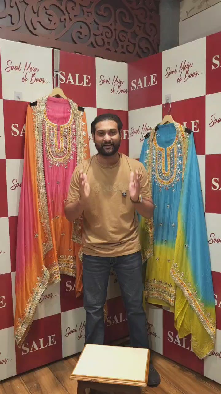 Ombre -Mul Chanderi Gota Patti Suit