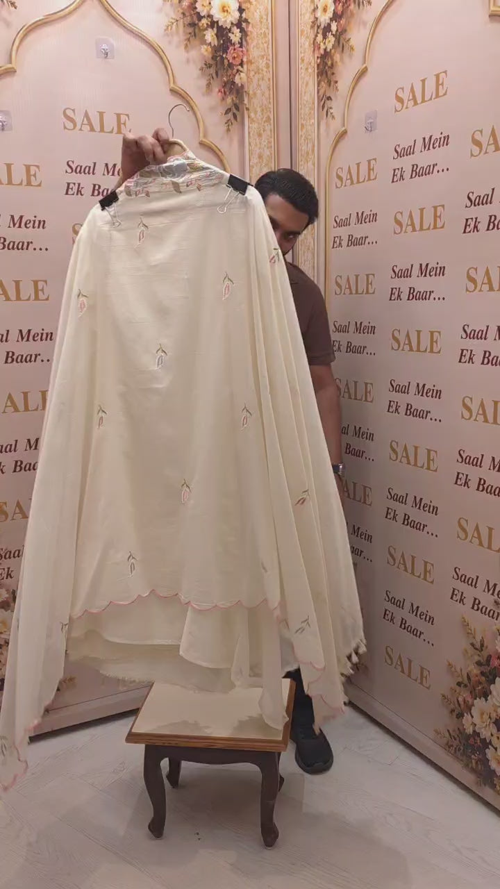 Exquisite Mulchanderi Floral Embroidered Suit
