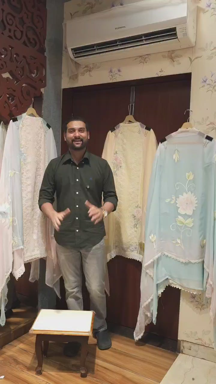 Hand-Paint Florals, Crochet Touch, Organza Feels