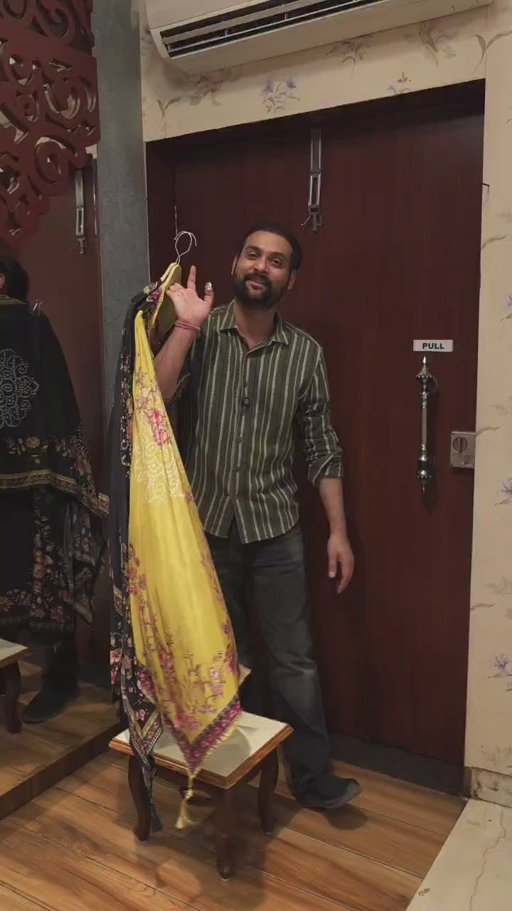 Hand-Embroidered Muslin Suits for Eid Season